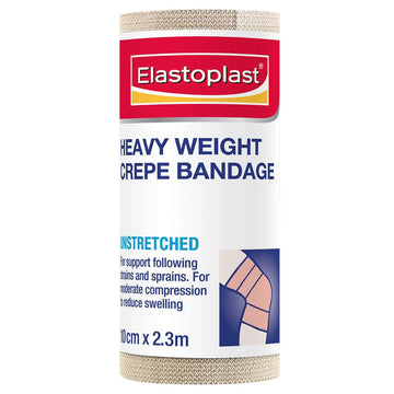 Elastoplast Heavy Weight Crepe Bandages Roll Gauze Dressings Tan 10Cm x 2.3M