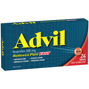 Advil Ibuprofen 200mg Easy To Swallow Tablets Relieves Body Pain Fast 24 Tabs