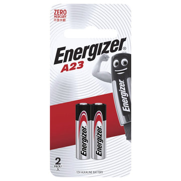 Energizer A23 Alkaline Battery Batteries Device Power Zero Mercury 12V 2 Pack