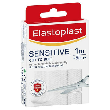 Elastoplast Sensitive Cut To Size 10 Pack Fabric Strip Wound Dressing Plasters