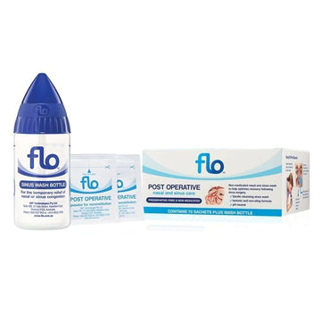 Flo Post Operative Nasal & Sinus Care Kit Non-Medicated Cleansing Wash 70 Sachet