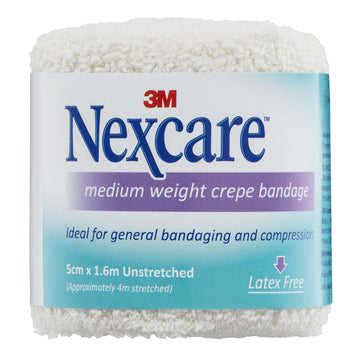 Nexcare Medium Weight Crepe Bandage Compression Injuries First Aid 50Mm x 1.6M