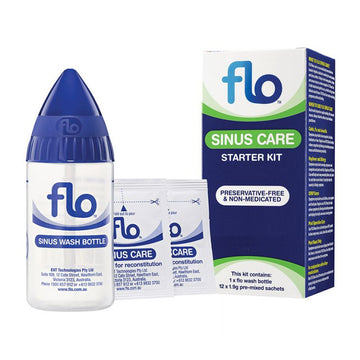 FLO Sinus Care Starter Kit Nasal Congestion Treatment Non-Medicated 12 Sachets