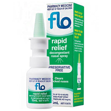 Flo Rapid Natural Relief Nose Blocked & Runny Nose Nasal Spray Decongestant 15mL