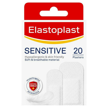 Elastoplast Sensitive Assorted Fabric Strips 20 Pack Plasters Pain Free Removal