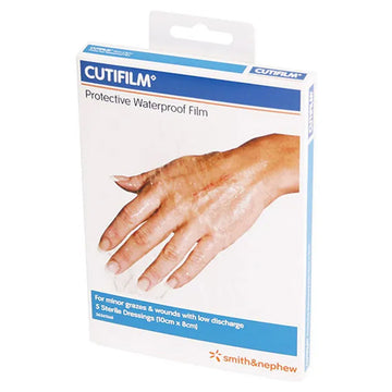 Cutifilm Protective Waterproof Film Sterile Plaster Dressings 10Cm x 8Cm 5 Pack