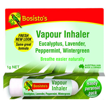 Bosistos Vapour Inhaler Stick Blocked Nose Nasal Congestion Relief Handy Pack 1g