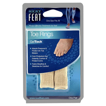 Neat Feat Gel Toe Ring 1 Pair Absorb Pressure & Friction Corn Protectors Comfort