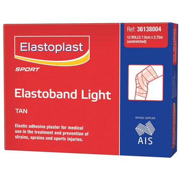 Elastoplast Sport Elastoband Light Bandage Roll Tan Colour 7.5Cm x 2.75M 12 Pack