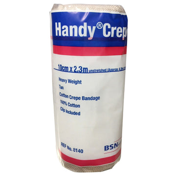 Handy Crepe Bandage Heavy Tan Cotton Wound Injury Support First Aid 10Cm x 2.3M