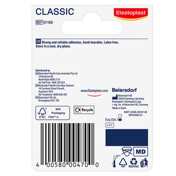 Elastoplast Classic Fixation Tape Bandage Plaster Roll Wound Care 2.5Cm x 5M