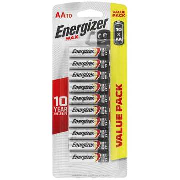 Energizer Max AA E91 Alkaline Batteries Battery Long Lasting Power 1.5V 10 Pack