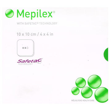 Mepilex Wound Dressing 5 Pack Foam Sterile Bandages Absorbent First Aid 10X10Cm