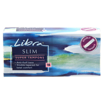 Libra Slim Super Tampons Ultra Absorbent Anti-Bluff Base Period Care 32 Pack
