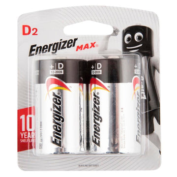 Energizer Max D E95 Alkaline Batteries Camera Toys Battery Long Lasting 2 Pack