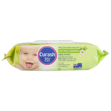 Curash Babycare Aloe Vera & Chamomile Cleansing Wet Wipes Baby Skin Care 80 Pack
