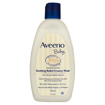 Aveeno Baby Soothing Relief Creamy Wash 236mL Fragrance Free Colloidal Oatmeal