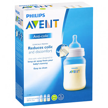 Philips Avent Anti-Colic Feeding Baby Bottle 1M+ 260mL BPA Free Bottles 3 Pack