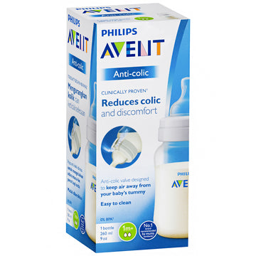 Philips Avent Anti-Colic Feeding Baby Bottle 1M+ 260mL BPA Free Easy Clean 1Pc