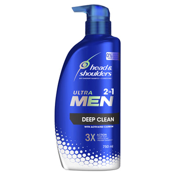 Head & Shoulders Ultramen 2in1 Deep Clean Hair Scalp Shampoo & Conditioner 750mL