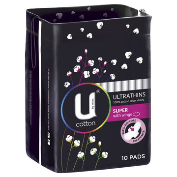 Kotex Pad Ultra Thin Super With Wings Rapid Dry Disposable Period Pads 10 Pack