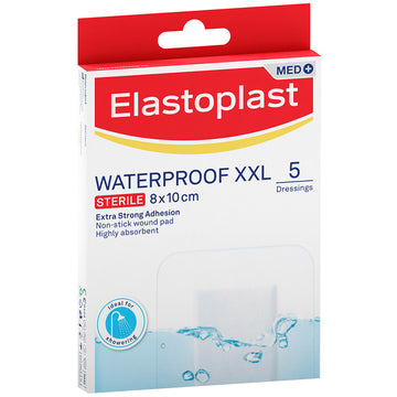 Elastoplast Waterproof Xxl Aqua Protect Sterile Dressings Bandages Pad 5 Pack
