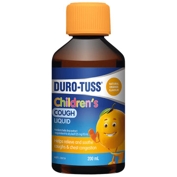 Duro-Tuss Children’s Cough Relief Oral Liquid Orange Immune Support 2Yrs+ 200mL