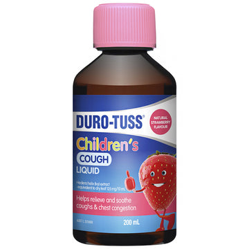 Duro-Tuss Children’s Cough Relief Liquid Strawberry Immune Support 2Yrs+ 200mL