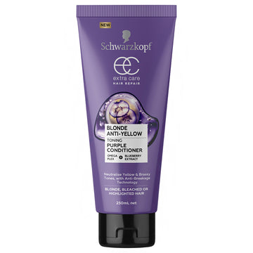 Schwarzkopf Extra Care Blonde Anti-Yellow Hair Toning Purple Conditioner 250mL