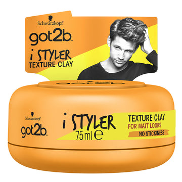 Schwarzkopf Got2b Istyler Texture Clay Men Hair Styling Matt Strong Hold 75mL