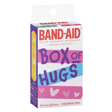 Band-Aid Box Of Hugs Waterproof Strips Tape Plasters Dressings Bandage 15 Pack
