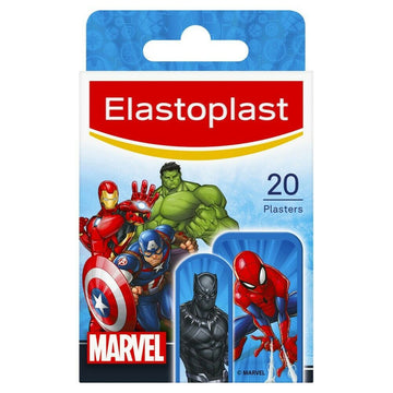 Elastoplast Marvel 20 Pack Strips Kids Wound Plasters Hypoallergenic Latex Free