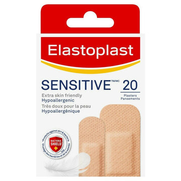 Elastoplast Sensitive Light Skin Tone 20 Pack Adhesive Strip Wound Dressings