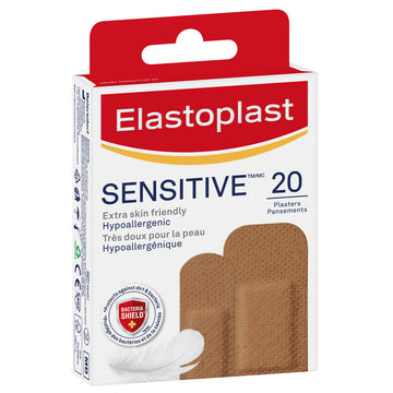 Elastoplast Sensitive Medium Skin Tone 20 Pack Adhesive Strips Wound Dressing