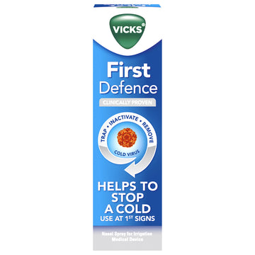 Vicks First Defence Nasal Spray Coughs Cold Flu Relief Nose Decongestant 15mL