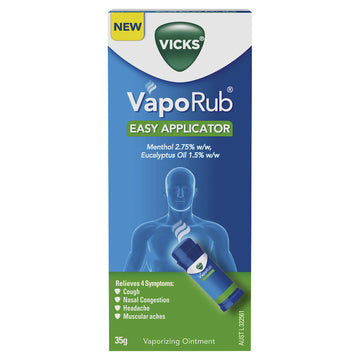 Vicks Vaporub Easy Applicator Vaporising Ointment Cough Nasal Decongestant 35g