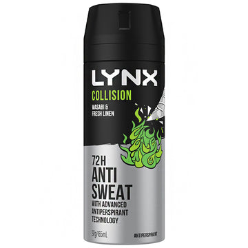 Lynx Wasabi & Fresh Linen Antiperspirant Deodorant 73H Anti-Sweat Protect 165mL