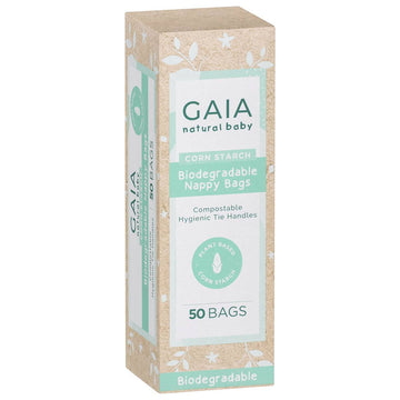 Gaia Natural Baby Biodegradable Nappy Bags Disposable Waste Poo Sacks 50 Pack