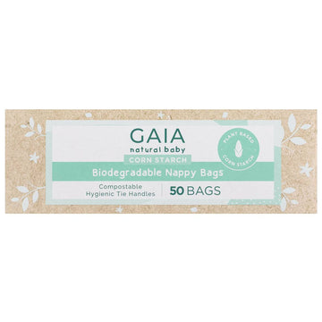 Gaia Natural Baby Biodegradable Nappy Bags Disposable Waste Poo Sacks 50 Pack