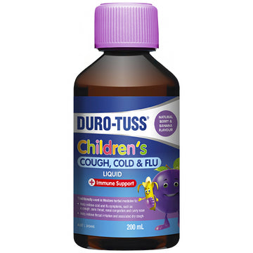 Duro-Tuss Children’s Cough Cold & Flu Liquid Berry Banana Immune Support 200mL