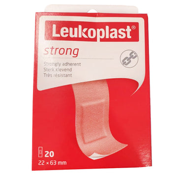 Leukoplast Strong Strips 20 Pack Wound Dressing Plasters First Aid 22 x 63Mm