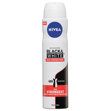 Nivea Black & White 48h Max Protection Anti-perspirant Aerosol Deodorant 250mL