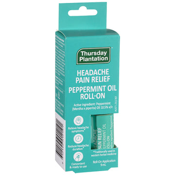 Thursday Plantation Peppermint Oil Roll-On Headache Pain Relief Symptoms 9mL