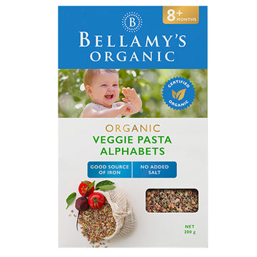 Bellamy's Organic Veggie Pasta Alphabets 200g 8+ Months Infant Baby Feeding Food