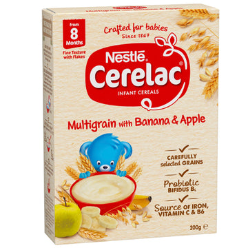Nestlé Cerelac Multigrain With Banana & Apple Cereal 200g 8 Months Baby Porridge