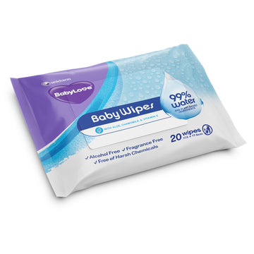 BabyLove Water Wipes 20 Pack Fragrance Alcohol Free Plant Based Baby Skin Care